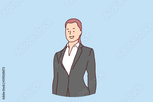 Line art. variety of businessmen in suits. with a sense of confidence success group team leadership employment employee hand drawn illustration vector simple