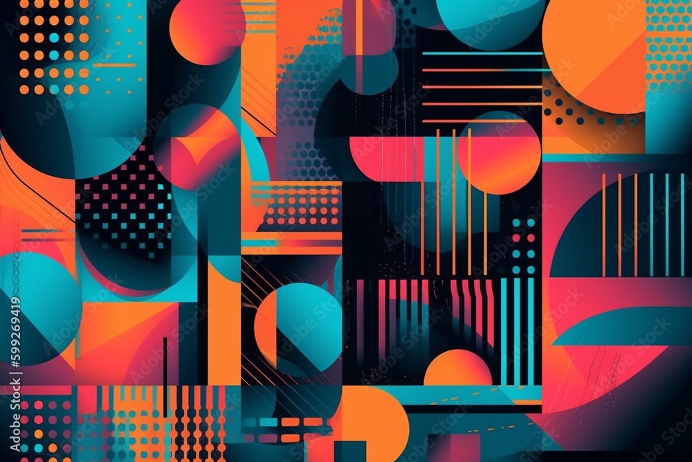 Abstract background with vibrant colors and geometric patterns
