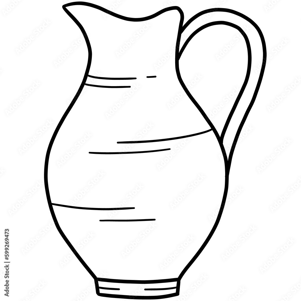 Ceramic clay jug cartoon doodle vector icon Ceramic clay jug cartoon doodle vector icon