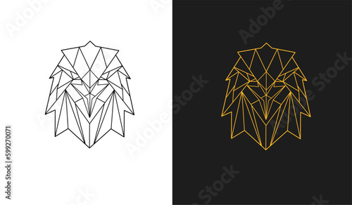 abstract eagle head logo graphic vector illustration with Polygon and lineart geometric design