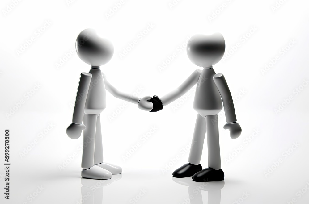 Stick Men Successful Doing Business Together Concept Generative AI Stick Men Successful Doing Business Together Concept Generative AI
