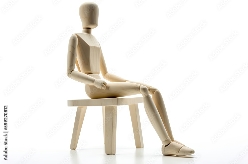 Stick Man Lower Back Pain Concept 002 Generative AI