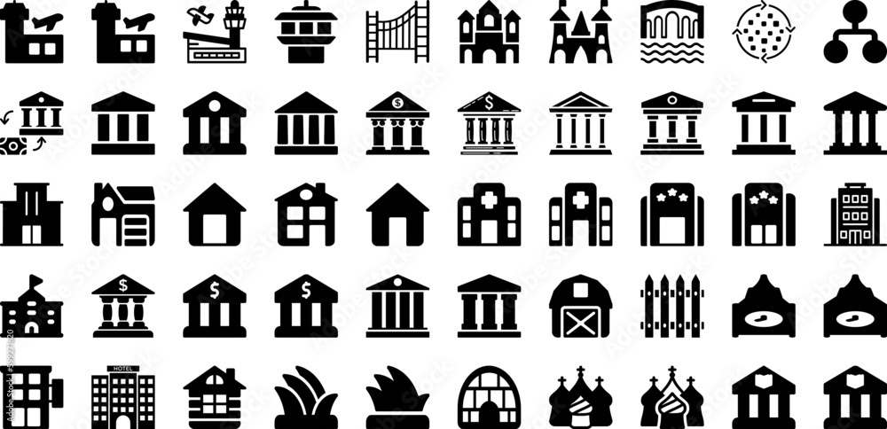 Architect Icon Set Isolated Silhouette Solid Icons With Icon, Architect, Construction, Design, Vector, Project, Engineering Infographic Simple Vector Illustration