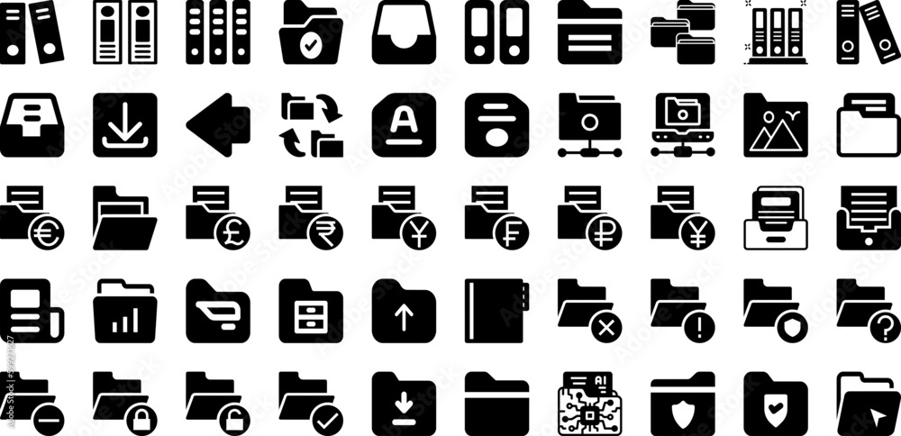 Archive Icon Set Isolated Silhouette Solid Icons With Icon, Vector, Sign, File, Document, Archive, Business Infographic Simple Vector Illustration Archive Icon Set Isolated Silhouette Solid Icons With Icon, Vector, Sign, File, Document, Archive, Business Infographic Simple Vector Illustration