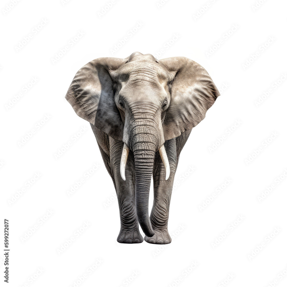 Obraz premium elephant walking isolated on white