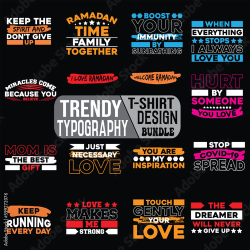 typography t shirt design bundle