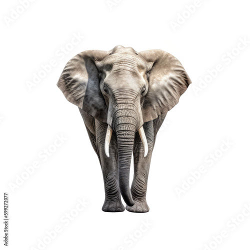 elephant walking isolated on white