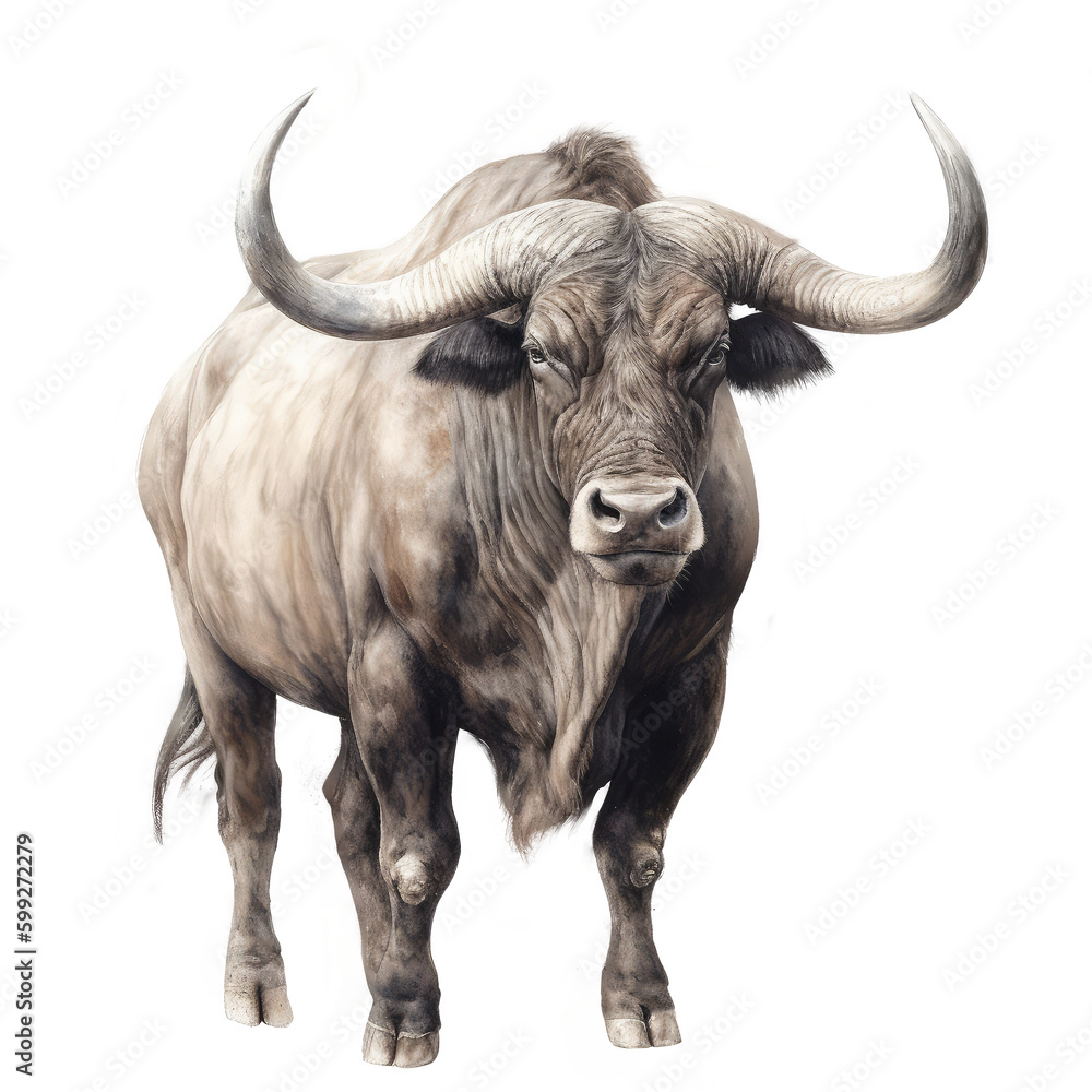 realistic thai buffaloisolated on white realistic thai buffaloisolated on white
