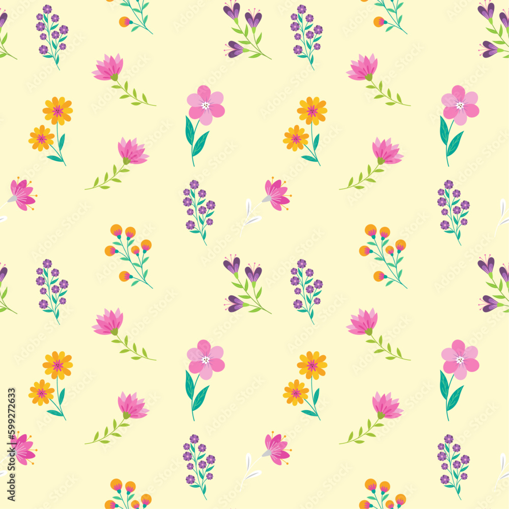 seamless pattern with flowers. simple floral seamless pattern. floral pattern design.