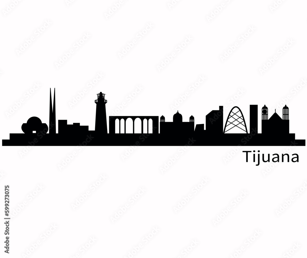 Tijuana city skyline silhouette