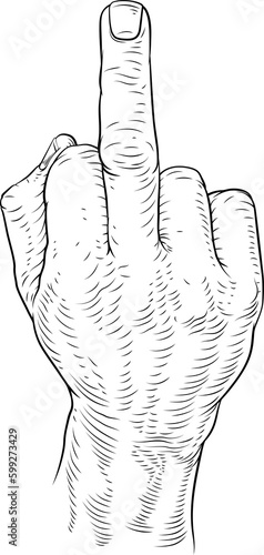 Hand Giving the Finger Bird...