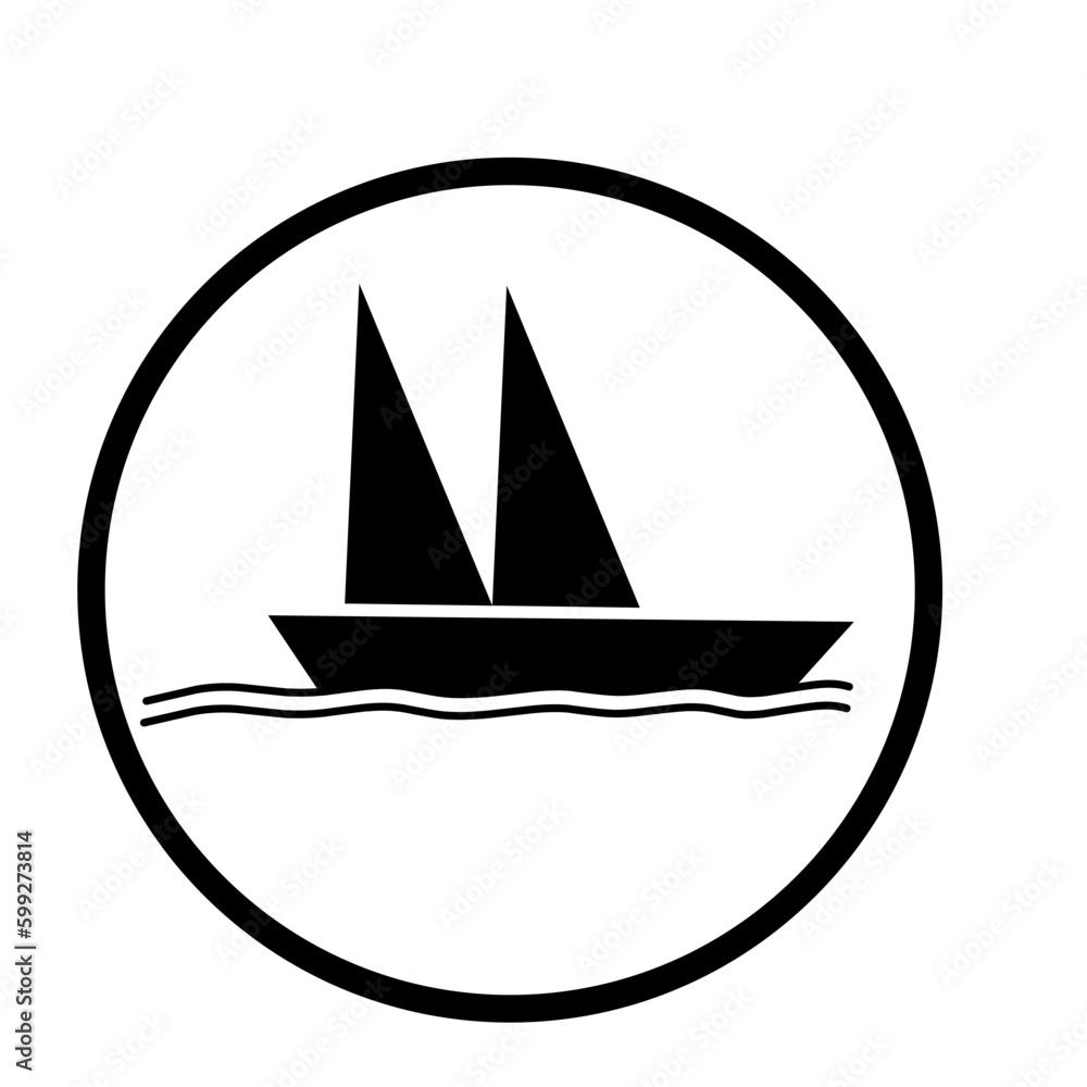 Sailboat icon logo Sailboat icon logo
