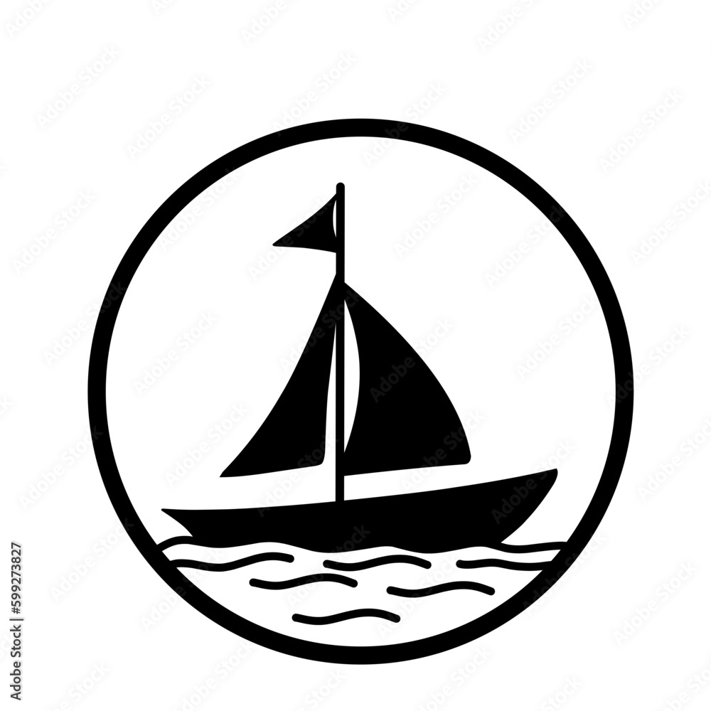 Sailboat icon logo Sailboat icon logo