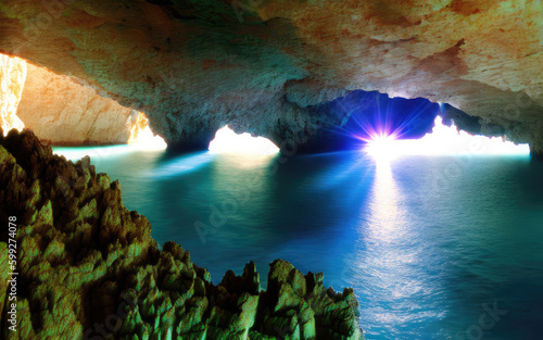 Obraz na płótnie 海の洞窟、Sea Cave
