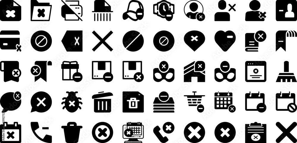 Delete Icon Set Isolated Silhouette Solid Icons With Sign, Icon, Vector, Web, Symbol, Design, Delete Infographic Simple Vector Illustration Delete Icon Set Isolated Silhouette Solid Icons With Sign, Icon, Vector, Web, Symbol, Design, Delete Infographic Simple Vector Illustration