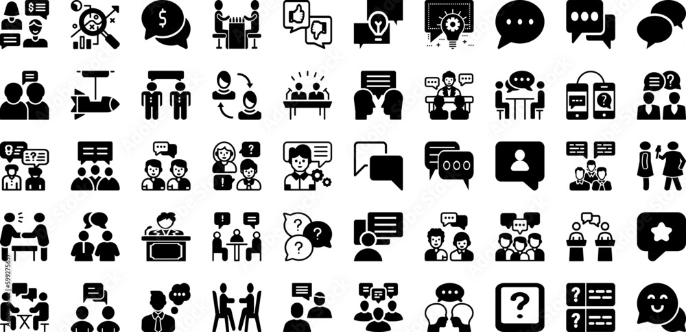 Discussion Icon Set Isolated Silhouette Solid Icons With Communication, Discussion, Symbol, Vector, Business, Line, Icon Infographic Simple Vector Illustration Discussion Icon Set Isolated Silhouette Solid Icons With Communication, Discussion, Symbol, Vector, Business, Line, Icon Infographic Simple Vector Illustration