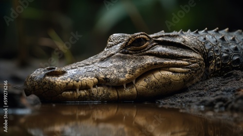 Stunning Crocodile Close-Up, AI Generated © ArquitecAi