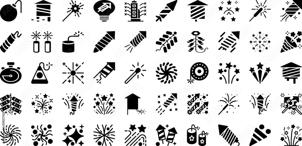 Fireworks Icon Set Isolated Silhouette Solid Icons With Icon, Vector, Happy, Celebration, Firework, Holiday, Illustration Infographic Simple Vector Illustration Fireworks Icon Set Isolated Silhouette Solid Icons With Icon, Vector, Happy, Celebration, Firework, Holiday, Illustration Infographic Simple Vector Illustration