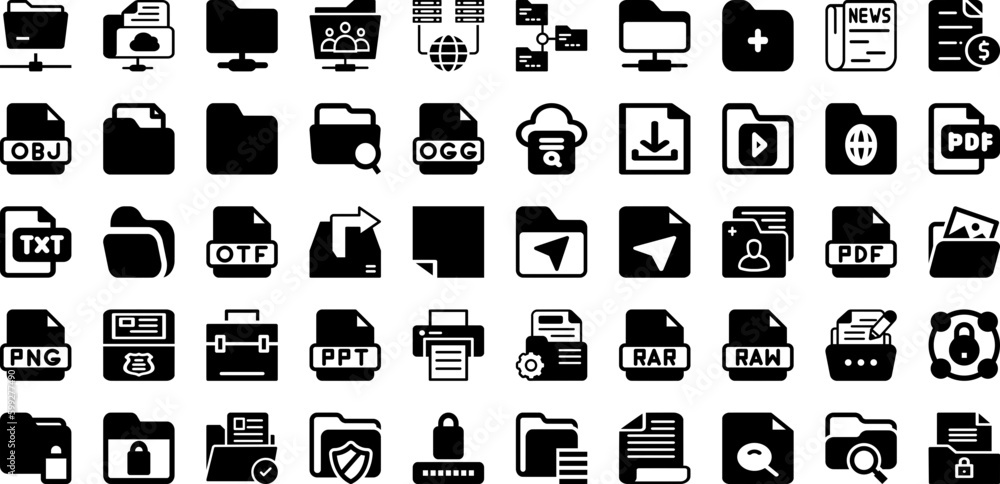 Folder Icon Set Isolated Silhouette Solid Icons With Vector, Business, File, Web, Icon, Document, Folder Infographic Simple Vector Illustration Folder Icon Set Isolated Silhouette Solid Icons With Vector, Business, File, Web, Icon, Document, Folder Infographic Simple Vector Illustration