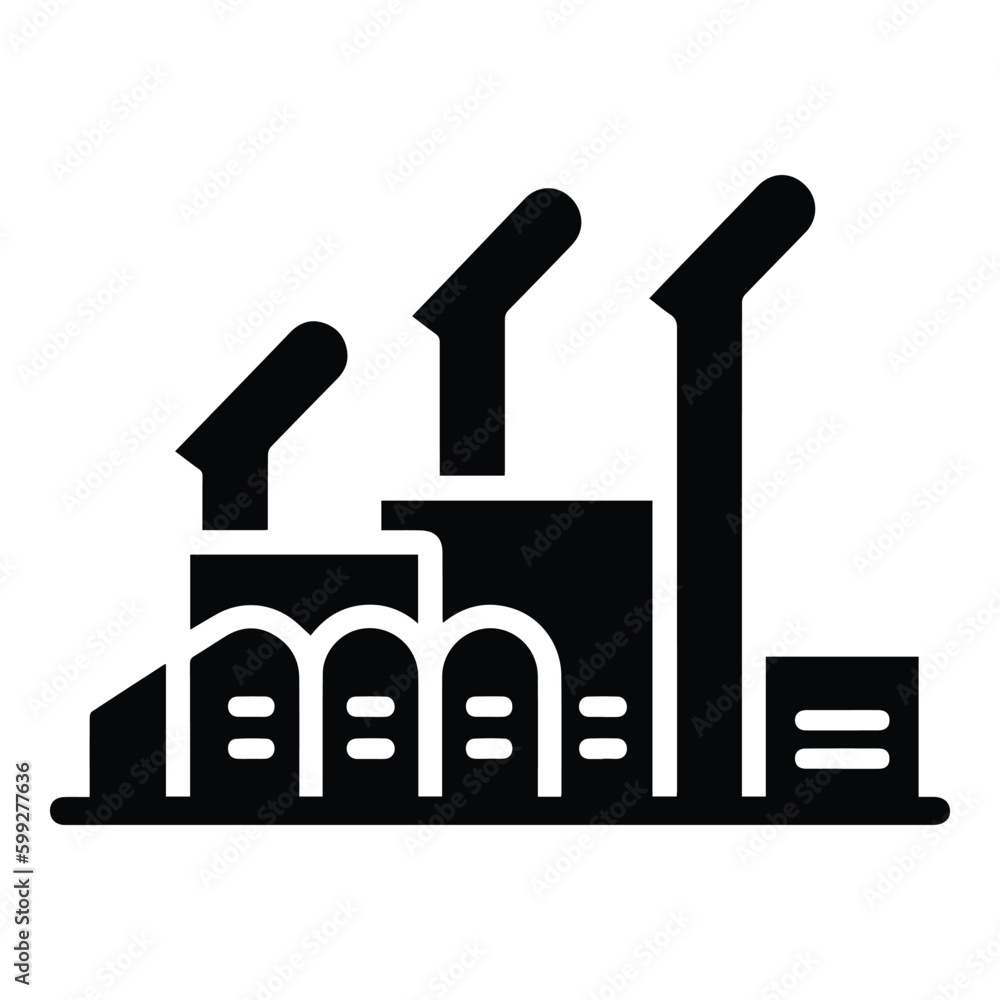 Naklejka premium Factory Flat Icon Isolated On White Background