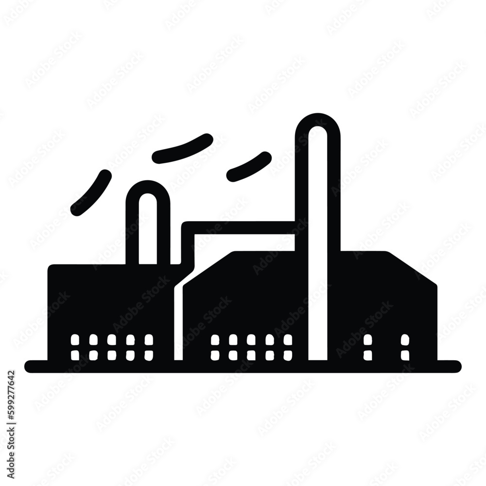 Factory Flat Icon Isolated On White Background Factory Flat Icon Isolated On White Background