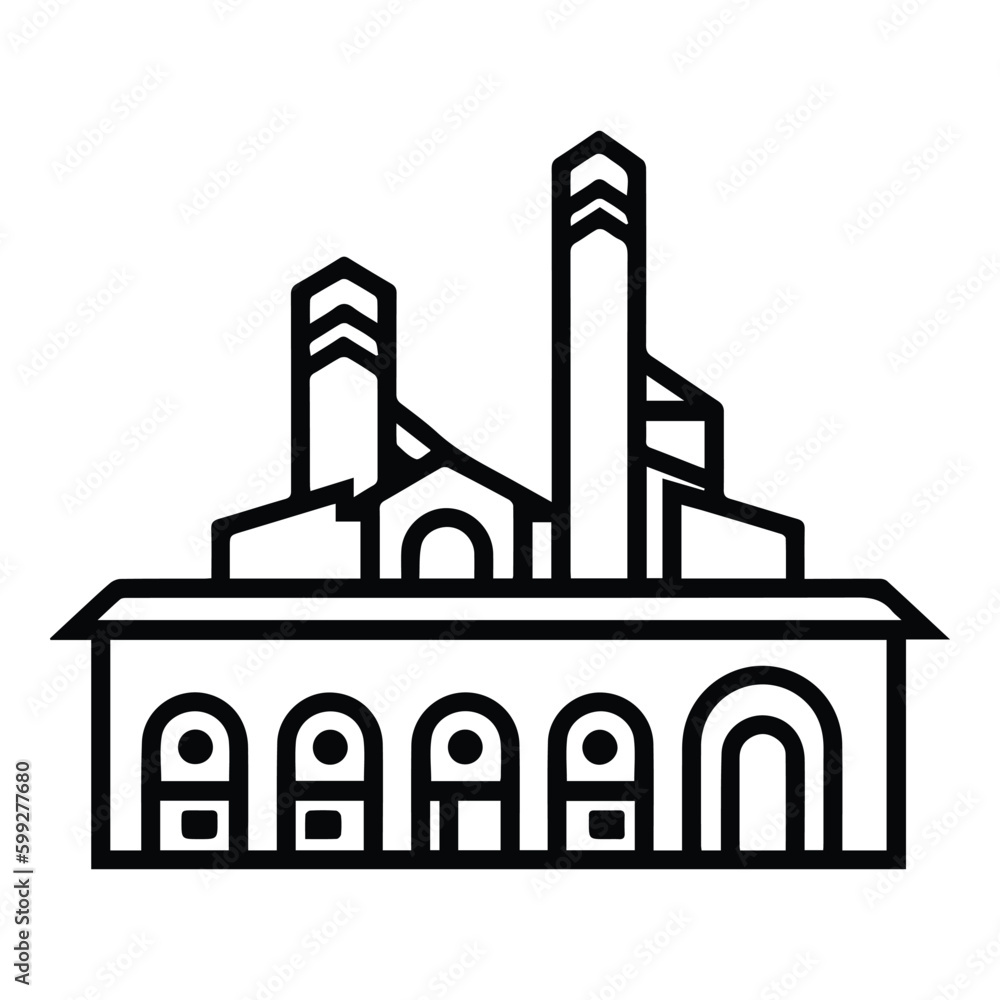 Factory Flat Icon Isolated On White Background