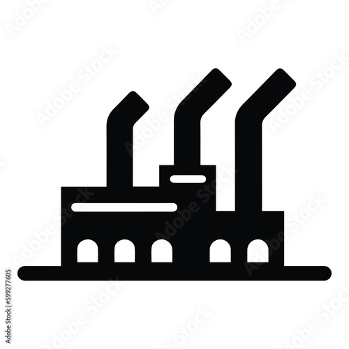 Factory Flat Icon Isolated On White Background