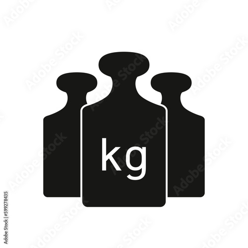 Weight graphic icon set. Weight signs isolated on white background. Kilogram symbols. Vector illustration
