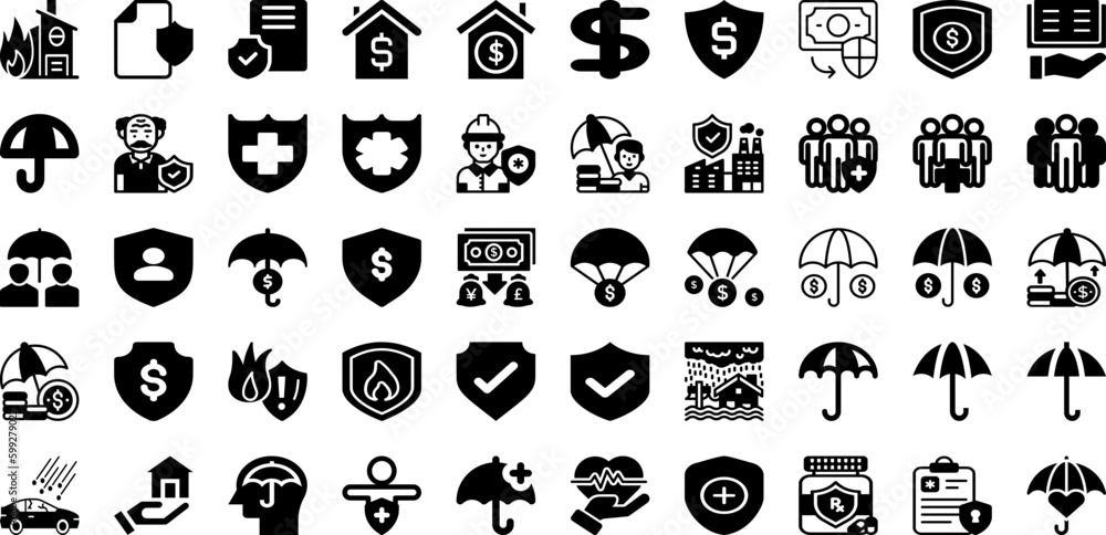 Insurance Icon Set Isolated Silhouette Solid Icons With Icon, Care, Safety, Insurance, Symbol, Protection, Health Infographic Simple Vector Illustration Insurance Icon Set Isolated Silhouette Solid Icons With Icon, Care, Safety, Insurance, Symbol, Protection, Health Infographic Simple Vector Illustration