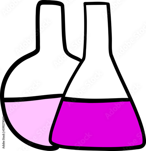Pink Chemical flasks