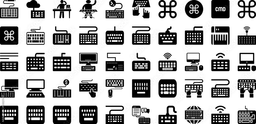 Keyboard Icon Set Isolated Silhouette Solid Icons With Pc, Icon, Device, Keyboard, Technology, Vector, Computer Infographic Simple Vector Illustration Keyboard Icon Set Isolated Silhouette Solid Icons With Pc, Icon, Device, Keyboard, Technology, Vector, Computer Infographic Simple Vector Illustration