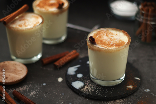 Kogel mogel drink made from eggs with cream