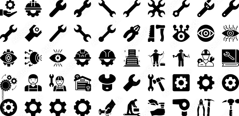 Mechanic Icon Set Isolated Silhouette Solid Icons With Mechanic, Repair, Design, Vector, Service, Symbol, Icon Infographic Simple Vector Illustration Mechanic Icon Set Isolated Silhouette Solid Icons With Mechanic, Repair, Design, Vector, Service, Symbol, Icon Infographic Simple Vector Illustration