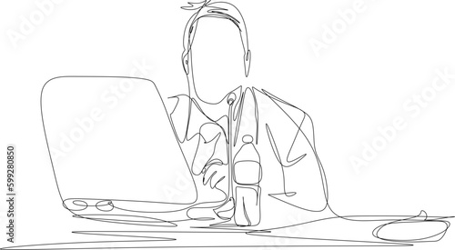 One line art. continuous line art, the Senate in the meeting room