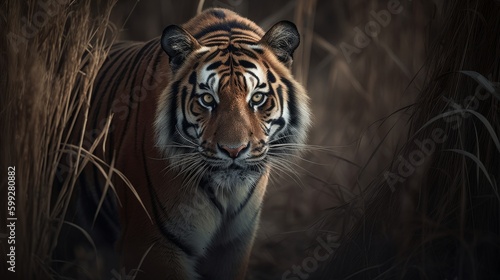 Bengal Tiger Majesty: Stunning Shot! AI Generated