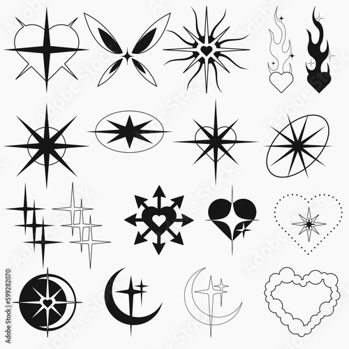 Collection of Memphis Elements. Vector Geometric Shapes Set.