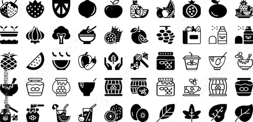 Organic Icon Set Isolated Silhouette Solid Icons With Sign, Organic, Line, Eco, Symbol, Vector, Icon Infographic Simple Vector Illustration