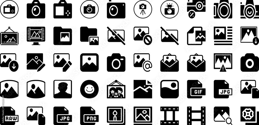 Picture Icon Set Isolated Silhouette Solid Icons With Sign, Symbol, Icon, Vector, Design, Picture, Photo Infographic Simple Vector Illustration Picture Icon Set Isolated Silhouette Solid Icons With Sign, Symbol, Icon, Vector, Design, Picture, Photo Infographic Simple Vector Illustration