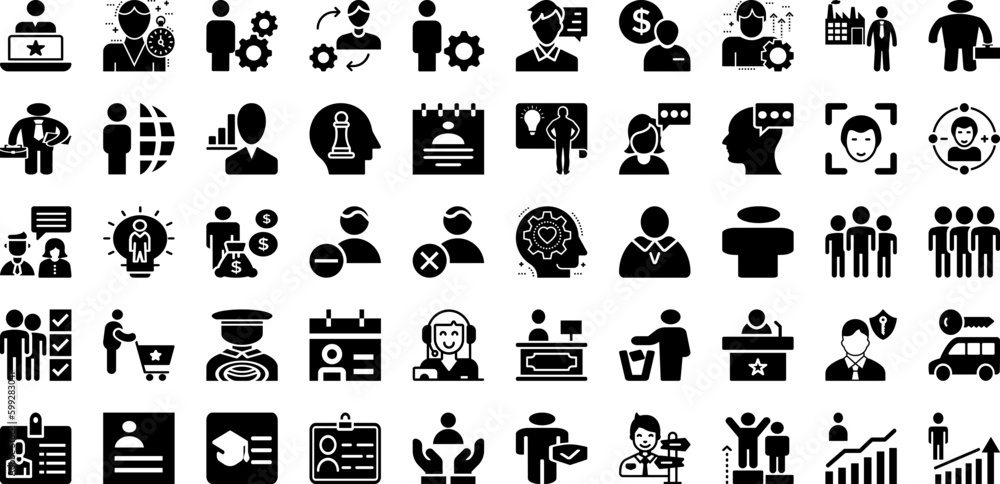 Person Icon Set Isolated Silhouette Solid Icons With People, Teamwork, Partnership, Group, Team, Person, Icon Infographic Simple Vector Illustration Person Icon Set Isolated Silhouette Solid Icons With People, Teamwork, Partnership, Group, Team, Person, Icon Infographic Simple Vector Illustration