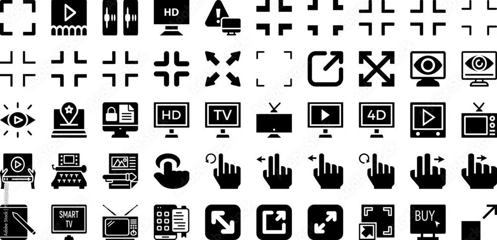 Screen Icon Set Isolated Silhouette Solid Icons With Technology, Digital, Business, Computer, Monitor, Vector, Icon Infographic Simple Vector Illustration Screen Icon Set Isolated Silhouette Solid Icons With Technology, Digital, Business, Computer, Monitor, Vector, Icon Infographic Simple Vector Illustration
