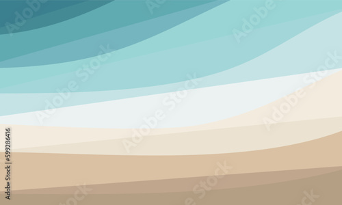 Abstract background illustration vector with beach vibes color palette, fresh summer landscape seamless background design for wallpaper, banner, greeting card, printing, web, desktop, poster 