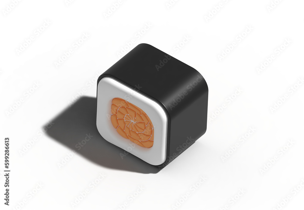 3D sushi roll that is out of sculpture 3D sushi roll that is out of sculpture