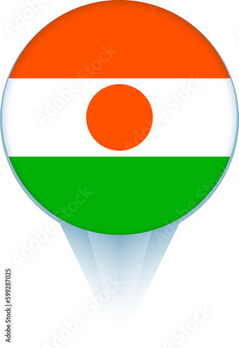 Map pointer with flag of Niger. Free Download Map pointer with flag of Niger. - GFXLoad