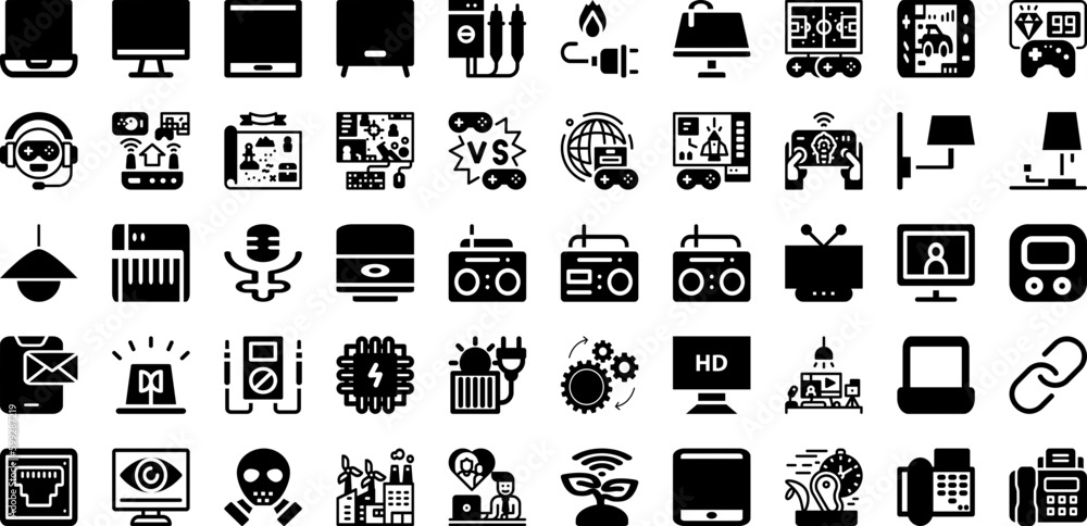 Technology Icon Set Isolated Silhouette Solid Icons With Internet, Symbol, Technology, Icon, Tech, Vector, Illustration Infographic Simple Vector Illustration Technology Icon Set Isolated Silhouette Solid Icons With Internet, Symbol, Technology, Icon, Tech, Vector, Illustration Infographic Simple Vector Illustration