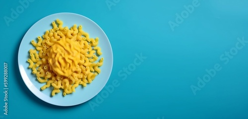 delicious plate of macaroni and cheese. Genarative ai