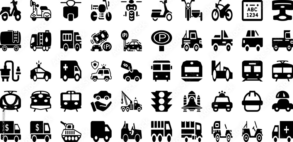Vehicle Icon Set Isolated Silhouette Solid Icons With Transport, Vehicle, Transportation, Icon, Line, Car, Symbol Infographic Simple Vector Illustration Vehicle Icon Set Isolated Silhouette Solid Icons With Transport, Vehicle, Transportation, Icon, Line, Car, Symbol Infographic Simple Vector Illustration