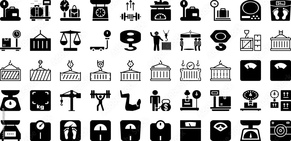 Weight Icon Set Isolated Silhouette Solid Icons With Icon, Vector, Fitness, Weight, Health, Symbol, Balance Infographic Simple Vector Illustration Weight Icon Set Isolated Silhouette Solid Icons With Icon, Vector, Fitness, Weight, Health, Symbol, Balance Infographic Simple Vector Illustration