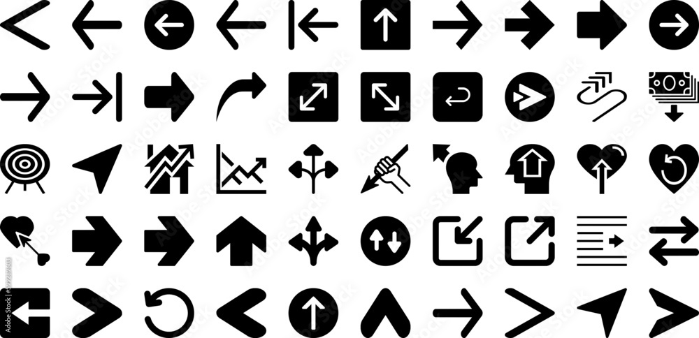 Arrow Icon Set Isolated Silhouette Solid Icons With Arrow, Icon, Vector, Sign, Symbol, Collection, Set Infographic Simple Vector Illustration Arrow Icon Set Isolated Silhouette Solid Icons With Arrow, Icon, Vector, Sign, Symbol, Collection, Set Infographic Simple Vector Illustration