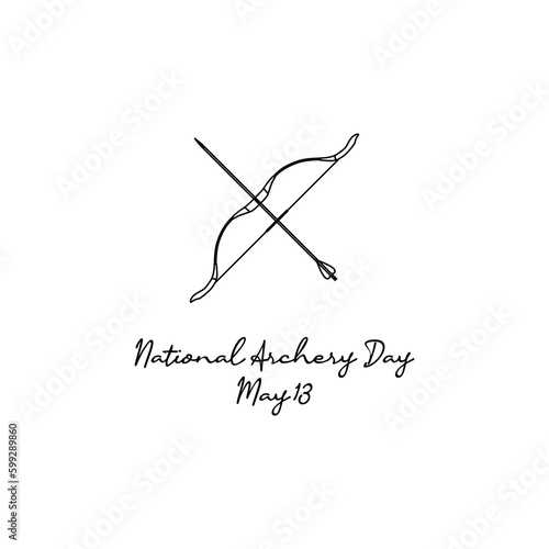 line art of national archery day good for national archery day celebrate. line art. illustration.
