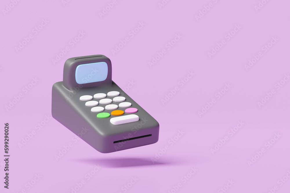 3d payment machine or pos terminal float icon isolated on pink background. 3d render illustration, clipping path 3d payment machine or pos terminal float icon isolated on pink background. 3d render illustration, clipping path